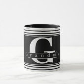 Oma Personalisiert Monogram Black & White Tasse (Zentrum)
