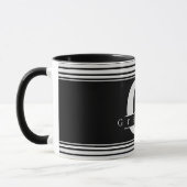 Oma Personalisiert Monogram Black & White Tasse (Links)