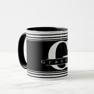 Oma Personalisiert Monogram Black & White Tasse