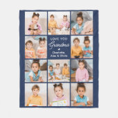 Oma Personalisiert Navy Blue 11 FotoCollage Fleecedecke (Vorderseite)