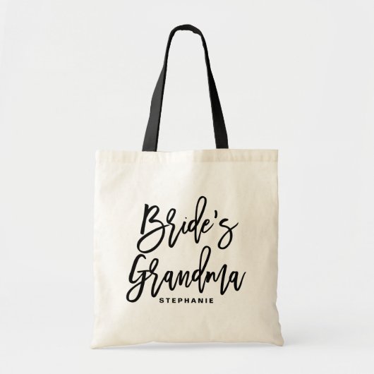 Oma-Personalisierte der Black Hand Lettering Bride Tragetasche (Vorne)
