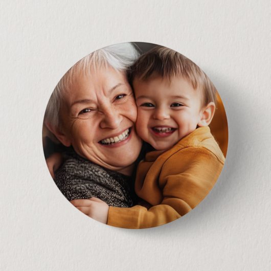 Oma Personalisierte Enkel Vollbild-Foto Button (Vorderseite)