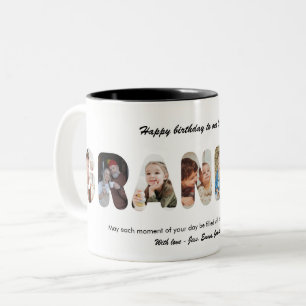 Oma personalisierte Fotocollage Großmutter Zweifarbige Tasse