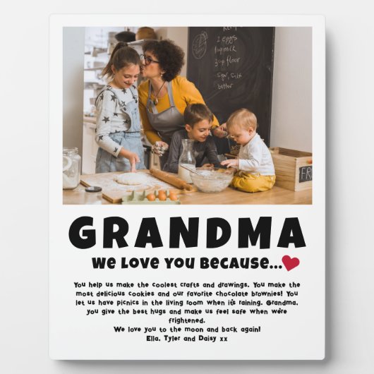 Oma Personalisiertes Foto Geschenk von Kindern Fotoplatte (Vorderseite)