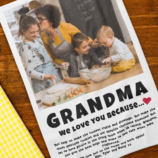 Oma Personalisiertes Foto Geschenk von Kindern Geschirrtuch