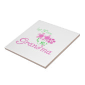 Oma Pink Blume zum ersten Mal Geschenke Fliese (Seite)