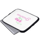 Oma Pink Blume zum ersten Mal Geschenke Laptopschutzhülle (Vorne Knopf)