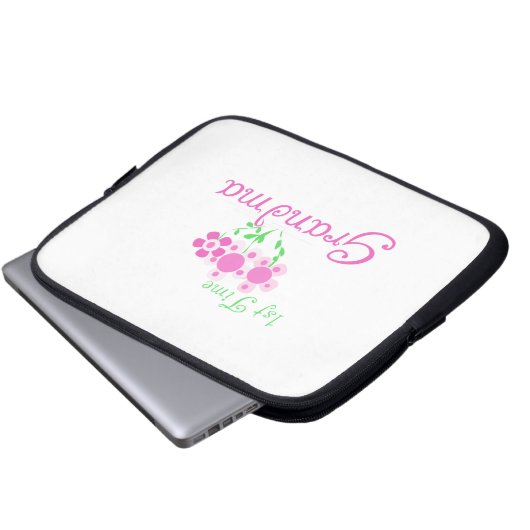 Oma Pink Blume zum ersten Mal Geschenke Laptopschutzhülle (Vorne Knopf)