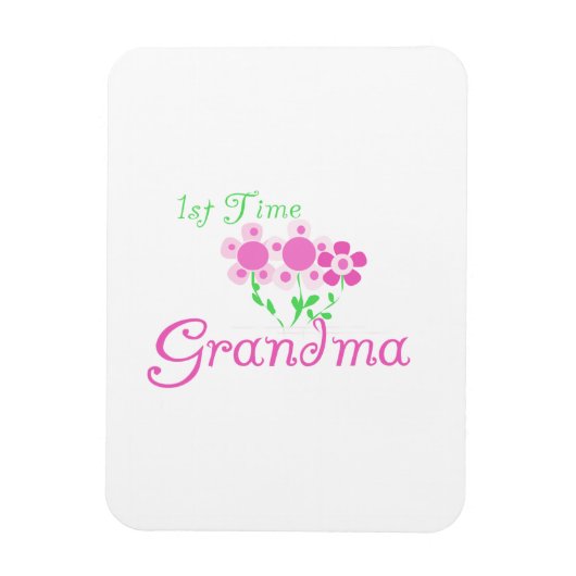 Oma Pink Blume zum ersten Mal Geschenke Magnet (Vertikal)