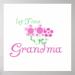Oma Pink Blume zum ersten Mal Geschenke Poster