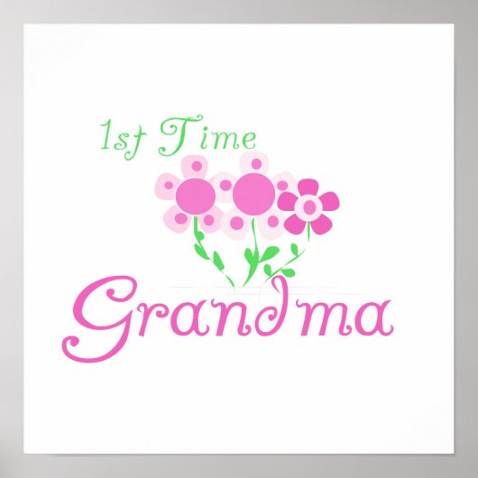 Oma Pink Blume zum ersten Mal Geschenke Poster (Vorne)
