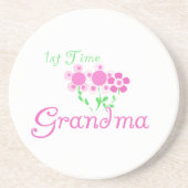 Oma Pink Blume zum ersten Mal Geschenke Untersetzer (Vorne)