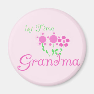 Oma-Pink-Blume zum ersten Mal Magnet