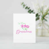 Oma-Pink-Blume zum ersten Mal Postkarte (Stehend Vorderseite)
