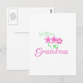 Oma-Pink-Blume zum ersten Mal Postkarte (Vorne/Hinten)