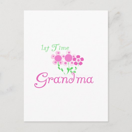 Oma-Pink-Blume zum ersten Mal Postkarte (Vorderseite)