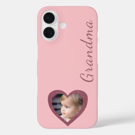 Oma Pink Hearts Großkinder Custom Foto Case-Mate iPhone Hülle (Rückseite)
