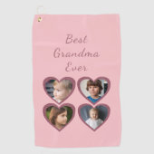 Oma Pink Herz 4 Großkinder FotoCollage Golfhandtuch (Vorderseite)