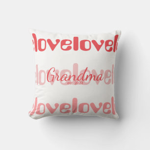 Oma Pink Red Typografie Kissen