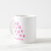 Oma Pink Whimsikische Blume Tasse (Vorderseite Links)