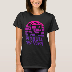 Oma Pitbull Retro 80er Pitbull Hund T-Shirt