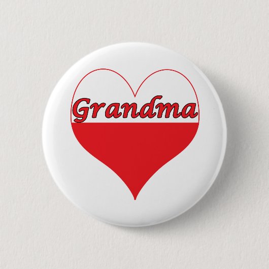 Oma Polnisches Herz Button (Vorderseite)