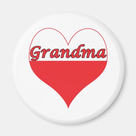 Oma Polnisches Herz Magnet (Vorne)