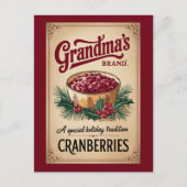Oma-Preiselbeeren-Nachricht Feiertagspostkarte (Vorderseite)