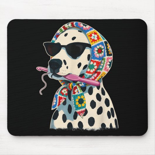 Oma-Quadrat-Dalmatiner Lustiger Dalmatiner-Hund Mousepad (Vorne)