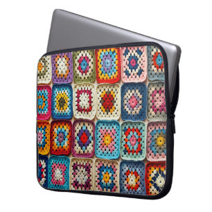 Oma-Quadrat-Häkeldecke Laptopschutzhülle