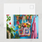 Oma-Quadrat-Häkelkunst Postkarte (Vorne/Hinten)