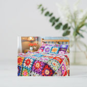 Oma-Quadrat-Häkelkunst Postkarte (Stehend Vorderseite)