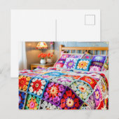 Oma-Quadrat-Häkelkunst Postkarte (Vorne/Hinten)