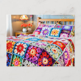 Oma-Quadrat-Häkelkunst Postkarte