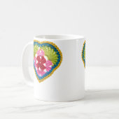 Oma-Quadrat-Herz-Häkeln Kaffeetasse (Vorderseite Links)