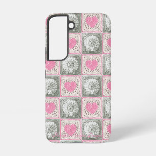 Oma-Quadrat-Quilt mit Herzen und Schafen Samsung Galaxy Hülle