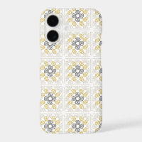 Oma-Quadrat-Skizzendesign gelb grau