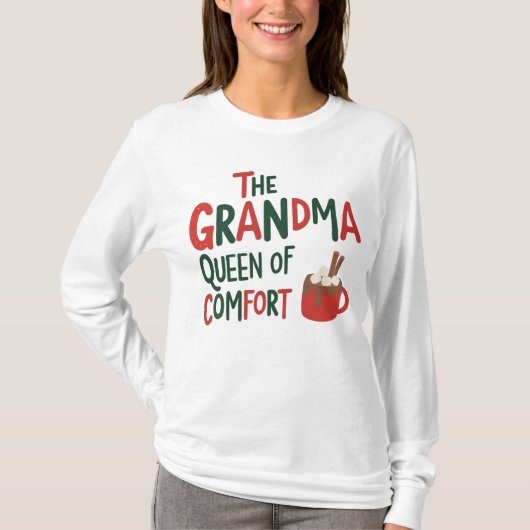 Oma Queen of Comfort Hot Coco T-Shirt (Vorderseite)