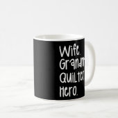 Oma Quilter Hero Quilting Seamstress Nähen Kaffeetasse (VorderseiteRechts)