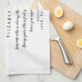 Oma Quote Elegantes Skript Schwarz und Weiß Geschirrtuch (Viertel Falte)