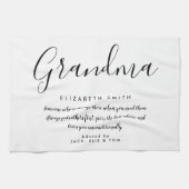 Oma Quote Elegantes Skript Schwarz und Weiß Geschirrtuch (Horizontal)