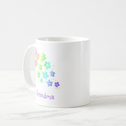 Oma Rainbow Blume Tasse (Vorderseite Links)