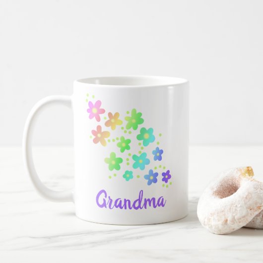 Oma Rainbow Blume Tasse (Mit Donut)