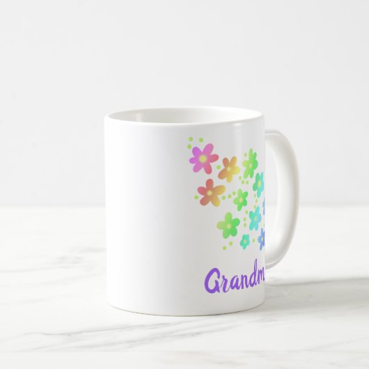 Oma Rainbow Blume Tasse (VorderseiteRechts)
