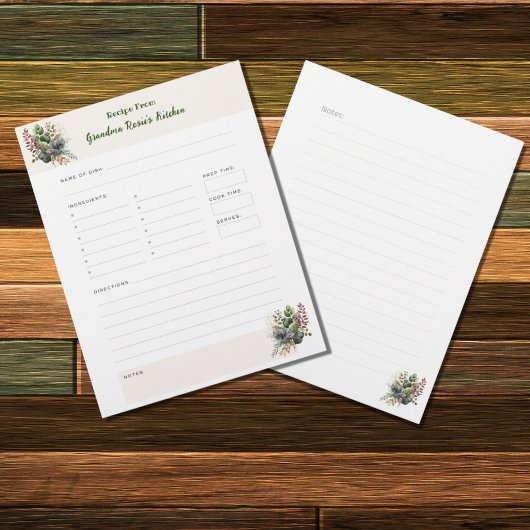 Oma Recipes | Rustikale Personalisierte Rezeptseit