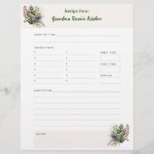 Oma Recipes | Rustikale Personalisierte Rezeptseit (Vorderseite)