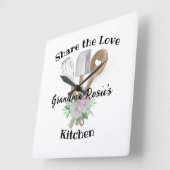 Oma Recipes | Teilen Sie die Liebe Personalisiert Quadratische Wanduhr (Winkel)