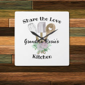 Oma Recipes | Teilen Sie die Liebe Personalisiert Quadratische Wanduhr