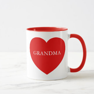 Oma Red Heart Tasse