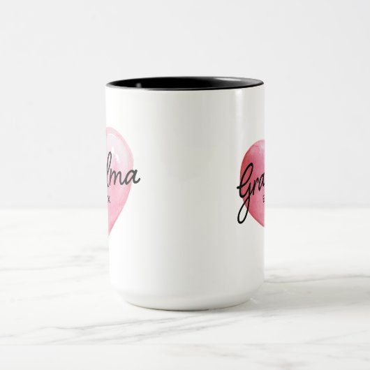 Oma Reveal etablierte Datum Herz Tasse (Zentrum)